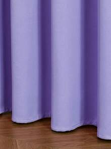 1片纯色涤纶窗帘，遮光窗帘，适用于客厅、卧室，紫色 - 紫色 - 查看 6