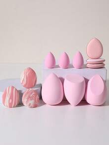 12PCS Makeup Tools Set Including:3PCS Makeup Sponges+3PCS Mini Makeup Sponges+6PCS Mini Air Cushion Powder Puffs - Multicolor - View 1