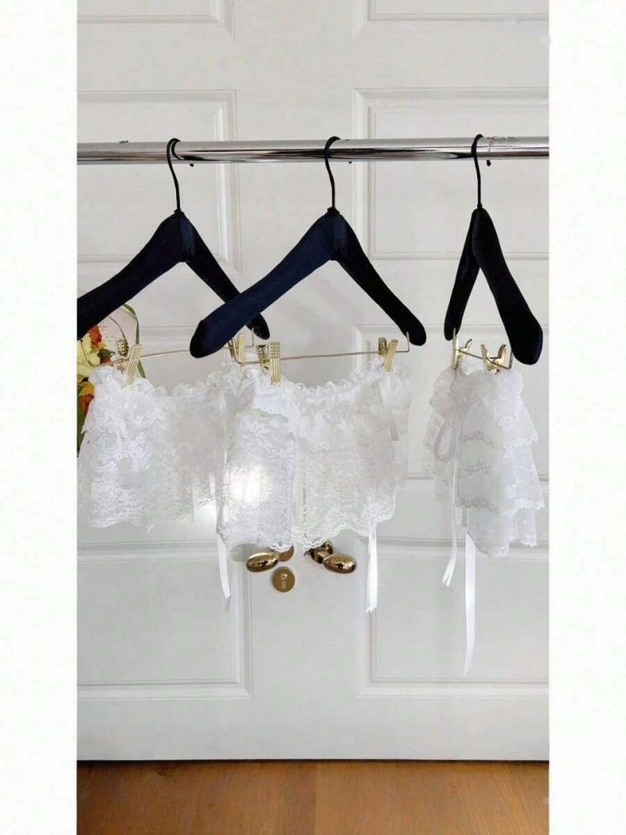 1件装女士蕾丝臀裙蕾丝下摆衬里裙摆可叠穿吊带迷你裙 - 多款式 - 查看 1