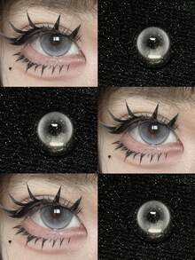 1副浅灰色美瞳，美容镜片，四季皆宜，直径14.5毫米，美颜隐形眼镜，眼部彩妆 - 年拋 - 查看 2