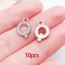 10/26pcs Rhinestones A-Z Alphabet Letter Charms Glitter Crystal Letter Beads For DIY Bracelet Necklace Earrings Choker Craft - Silver - View 19