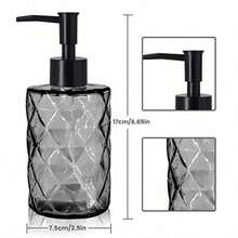 dispensador de jabon baño 330ml-dispensador de jabon 11onzas dispensador de jabon cocina dispensador de jabón de manos y platos para fregadero de cocina con Bomba de Plástico plata transparente-B029 - Negro11 - Ver 1