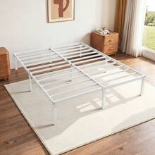 SHA CERLIN Twin/Full/Queen/King Size Bed Frame, White, 12 In Metal Platform Bed With Heavy Duty Steel Slat Support, Under-Bed Storage Space, No Box Spring Needed, Easy Assembly, Stable Structure, 800 LB Weight Capacity - 12 inch - Màu trắng - Xem 2