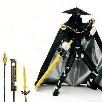 New Multi-Jointed Posable Action Figure, Stylish & Cool Western Cowboy Design, Educational Puzzle Assembly Model