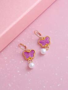 1 Pair Chinese Style Butterfly Pearl Pendant Earrings, Elegant Resin Faux Agate Jade Feeling Earrings, Chic Luxury Refined Jewelry - Butterfly - View 16