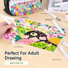 Chen Rui 168/120/100/80/60 Colores Rotuladores de Arte de Doble Punta, Adecuados para Pinceles y Rotuladores de Punta Biselada, para Pintura, Colorear, Bocetos, Diarios, Toma de Notas, Planificadores, Suministros de Arte, Rotulador Blanco, Regalo para Estudiantes Vuelta al Cole, Rotuladores de Arte Fluorescentes - E-blanco - Ver 9