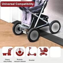 1 pieza Rampa de umbral para aspiradora robot de 90x5cm, rampa de umbral autoadhesiva, duradera, antideslizante, superficie suave, alfombra de inclinación multifuncional, adecuada para robots aspiradores, carritos de compras, sillas de ruedas - para entradas interiores - A - Ver 12