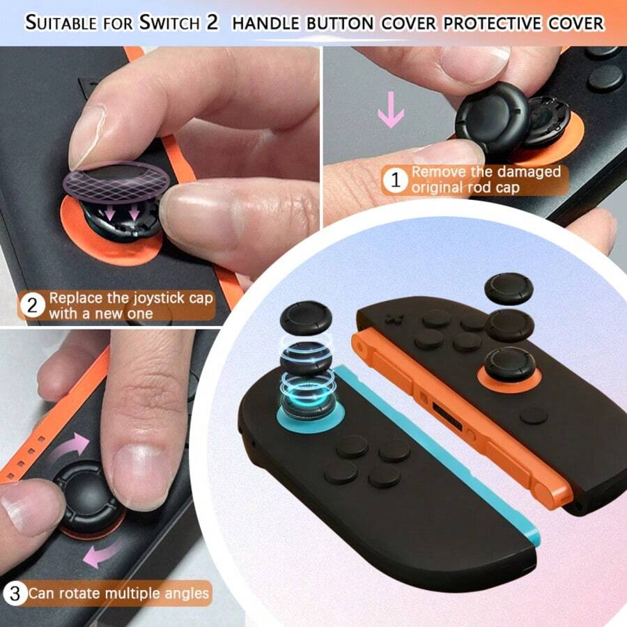 Joystick Replacement Caps - Black - View 1