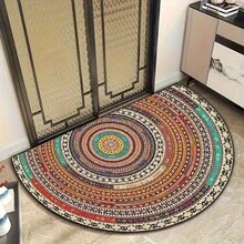 1pc Vintage Boho Mandala Print Semi-Circle Doormat, Fashionable Retro Theme Decor Mat, Bathroom Mat, Bath Rug, Doormat, Small Rug, Carpet, Floor Mat, Home Decor, Area Rug, Outdoor Mat, Area Carpet, Bedroom Rug, Washable Carpet, Doormat, Small Rug, Welcome Mat - Bohemian style - View 7