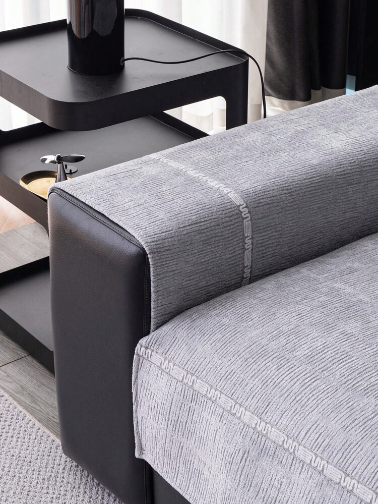 1件舒适雪尼尔沙发垫套，四季通用现代简约防滑沙发座垫，防尘可水洗沙发套，柔软不易褪色，宠物友好，适用于卧室、办公室、客厅、L型沙发以及1/2/3/4座沙发。 - 淺灰色 - 查看 7