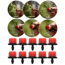 5/10/15/20/25 DIY Garden Drip Irrigation Hose Design, Gardening Drip Irrigation System, Red Double-Outlet Drippers Watering Micro Sprinklers Set, DIY Flower Pots Auto Adjustable Watering Garden Tools - One Size - View 11