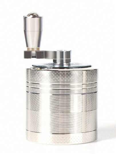 40mm Manual Portable Pocket Grinder, Mini Handheld Zinc Alloy 4-Layer Herb Grinder With Handle, Multiple Color Options