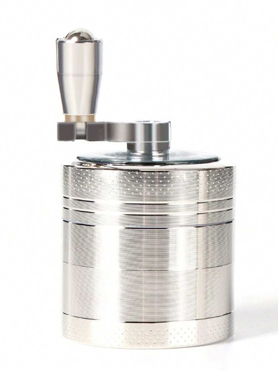 40mm Manual Portable Pocket Grinder, Mini Handheld Zinc Alloy 4-Layer Herb Grinder With Handle, Multiple Color Options