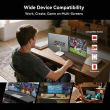 Blackview DCM6 Triple Laptop Screen Extender,14" 1080P FHD IPS Portable External Screen,Two Cable USB C Travel For 13-17'' Laptop,Plug & Play Compatible With Windows/Mac/Chrome OS And Mobile Devices - Bạc - Xem 5