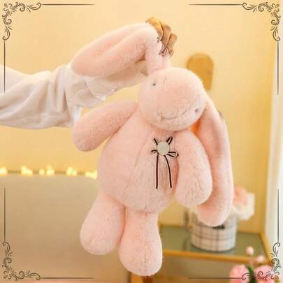 Muñeca de peluche de conejo de orejas largas estilo Pascua, decoración de sofá, almohada de conejito pequeño para sala de estar u oficina, animal de peluche de felpa para niños, regalo de cumpleaños para mejores amigos, decoración de fiesta de Año Nuevo, muñeca de tela