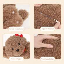 1pc Cartoon Car Plush Tissue Box, Car Seat Hanging Paper Box, Cute Teddy Dog, In Car Tissue Bag - Bell Puppy - View 10