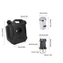 5L 1.3 Gallon Gas Can Fuel Oil Petrol Storage Cans Black Emergency Backup Tank for Car Motorcycle UTV ATV Dirt Bike With Bracket - Bidones para almacenar aceite y gasolina - Ver 2