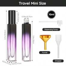 5 botellas de perfume vacías de spray de vidrio de 0.25 onzas atomizador de viaje recargable - Morado Ámbar Azul Rojo Verde - Ver 2