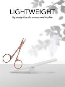 TDANCE 1pc Professional Stainless Steel Scissors, For Eyelash Extension Precise Trimming - Rose Gold - View 3