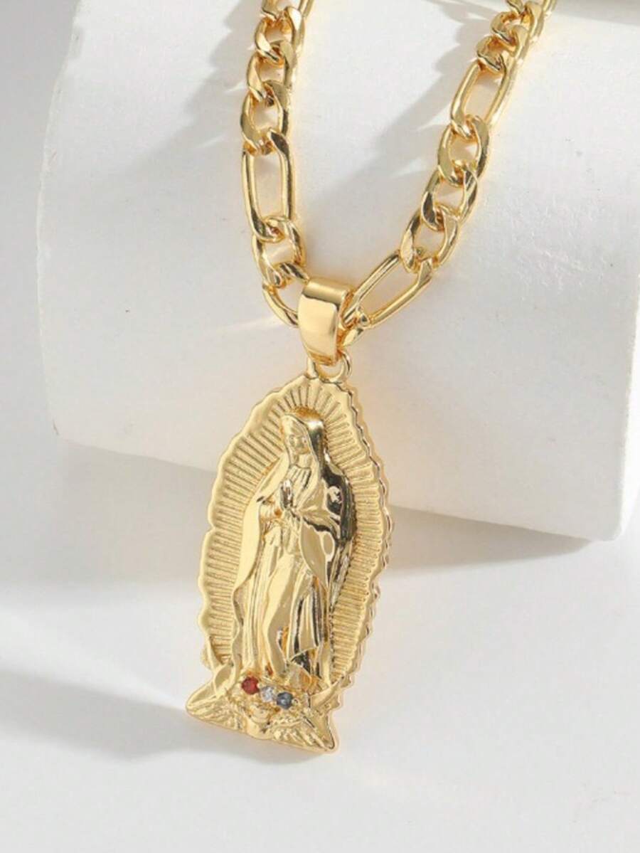1PC Fashionable Personalized Virgin Mary Pendant Necklace, Luxurious And Versatile Party Accessory, Women's Gift - Necklace - View 1