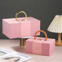 1 Peça Caixa de Presente de Luxo Elegante e Leve, Presente de Casamento Romântico, Caixa de Armazenamento de Cosméticos, Caixa de Papel Artesanal, Sacola de Presente Retangular, Sacola para Buquê e Flores Frescas, Caixa para Arranjo de Flores, Sacola de Presente de Flores Frescas para Segurar, Adequada para Floristas, Casamentos, Dia das Mães, Presentes Comemorativos e Outras Ocasiões. - Multicolorido - Visão 3