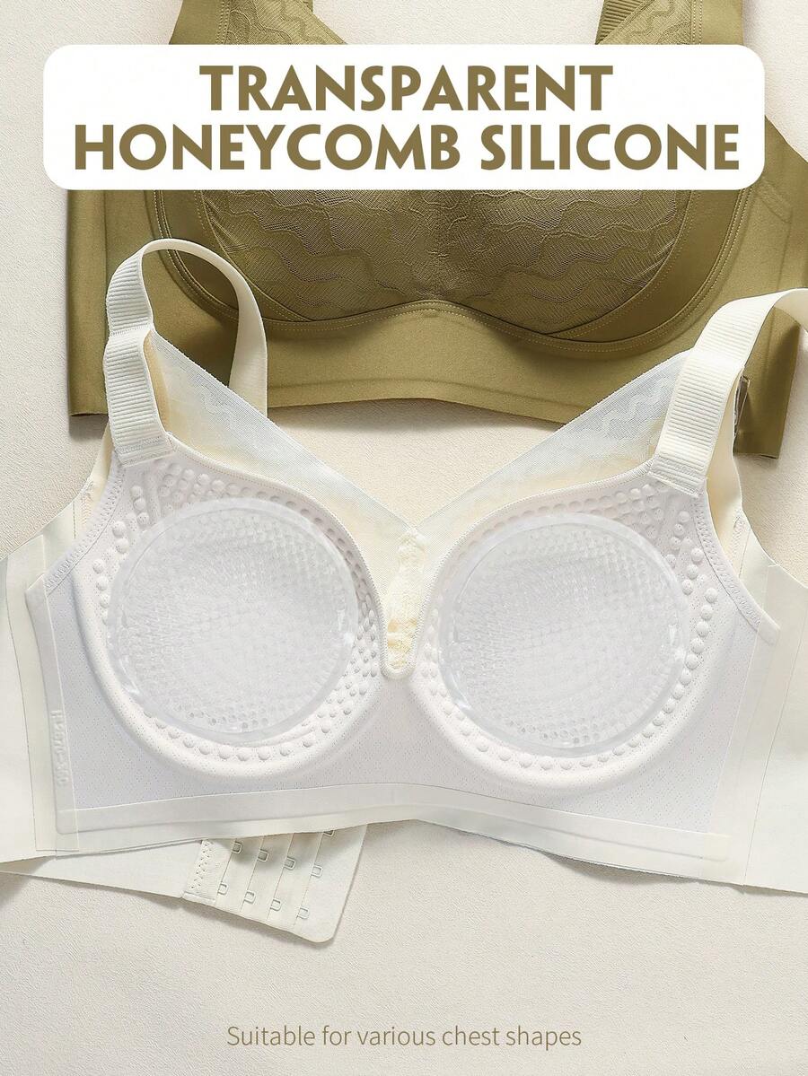 硅胶乳垫，内置哺乳垫，加厚硅胶乳垫，透明隐形蜂窝乳垫 - 彩色 - 查看 1