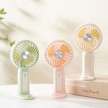 MEET SUN Handheld Mini Fan + Desk Quiet + 300mAh Battery + Rechargeable + Portable + 3 Wind Speed Levels + Stand Or Hold + Makeup Fan/Setting Spray Tool + Phone Holder - Multicolor - View 2