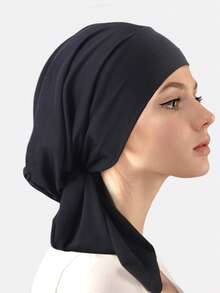 1pc Women Lace Trim Headscarf With Ribbons, Headband Headwrap, Chemo Cap, Suitable For Daily Use - Lace - View 10