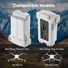 Mini3/Mini 3 Pro Batería de vuelo inteligente Plus para  Mini3/Mini 3 Pro 3850 mAh 47 minutos de tiempo de vuelo 1 batería Mini serie 3 - Batería Mini 3/Mini 3 Pro/Mini 4 Pro*1 - Ver 3