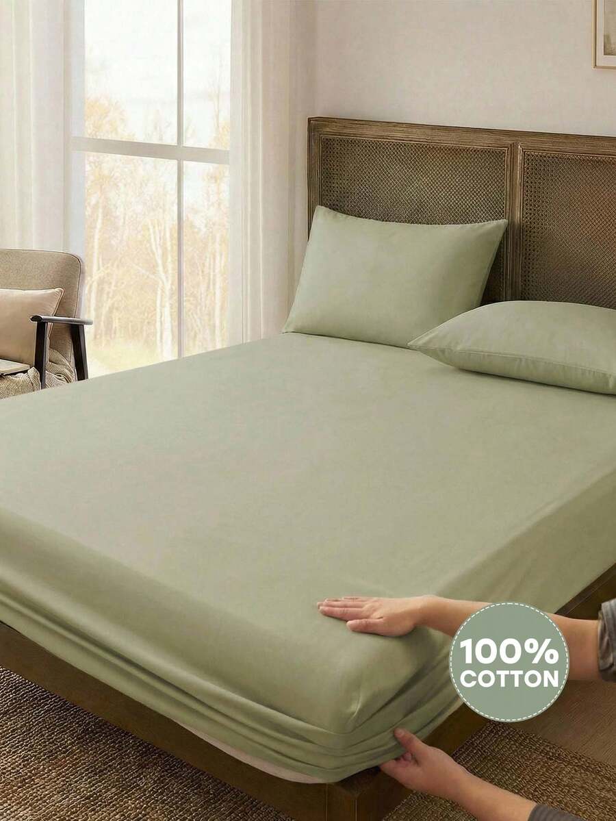 1 件纯色薄荷绿床笠、床垫保护套、床垫罩、床单、柔软透气、适合所有尺寸的床 - 单人床、双人床、特大床、大号床单、深口袋床单、最大 11.8 英寸深口袋床单、床罩、宿舍床上用品、返校床上用品 - 薄荷綠 - 查看 1