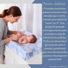 Trocador De Fraldas Anatômico Impermeável Menino Menina para Cômoda e Berço 01 Peça - NUVEM AZUL - Visão 7