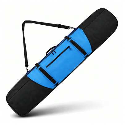 Blue - Full Padded Single Snowboard Bag, Includes Fixed Single Or Double Board Device, Size 163cm, Can Hold Snowboard, Boots, Helmet, Bindings, Clothing And Most Skiing Equipment