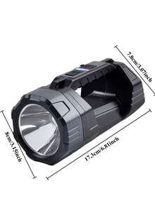 2pcs/1pc Solar & Type-C Rechargeable Handheld Flashlight, Ultra Bright Dual Light Source Searchlight With Side COB Light, 6 Lighting Modes, Waterproof, Suitable For Camping, Hiking And Emergency - black - View 11