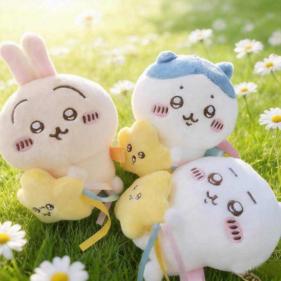 3Pcs-Chi-Ka-Wa Plush Doll Pendant Star Hugging Series Hachiware USAGI Cute Cartoon Keychain Hanging Keychain Plush Doll Accessories - 3件 - 查看 1