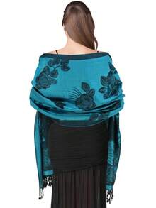 FADZOYLE 1pc Paisley Jacquard Pashmina Shawl, Soft & Smooth Cashmere Feel Reversible Fringe Scarf, Suitable For Beach, Daily, Evening Dress, Travel, Office, Wedding And Gift - Cashew Scarf - View 14