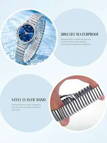 LIGE 时尚女士石英表，不锈钢表带，防水，适合日常佩戴，精致小巧的表盘，可调节表带 - 銀色 - 查看 5