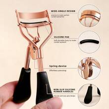 12 Stücke professioneller Wimpernzange-Set - beinhaltet 1 tragbare Wimpernzange, 1 partielle Wimpernzange mit 10 Silikonepolstern, Edelstahl-Wimpernzange, einfaches Kräuseln und Anheben der Wimpern, nicht schädigend, für Wimpernverlängerung und -kräuselung, unisex - Verschiedenfarbig - Übersicht 4