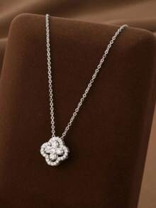 Lucky Clover Necklace With Detachable Flowers And Versatile Design For Multiple Styles, Necklace Chain Jewelry - Multicolor - View 5
