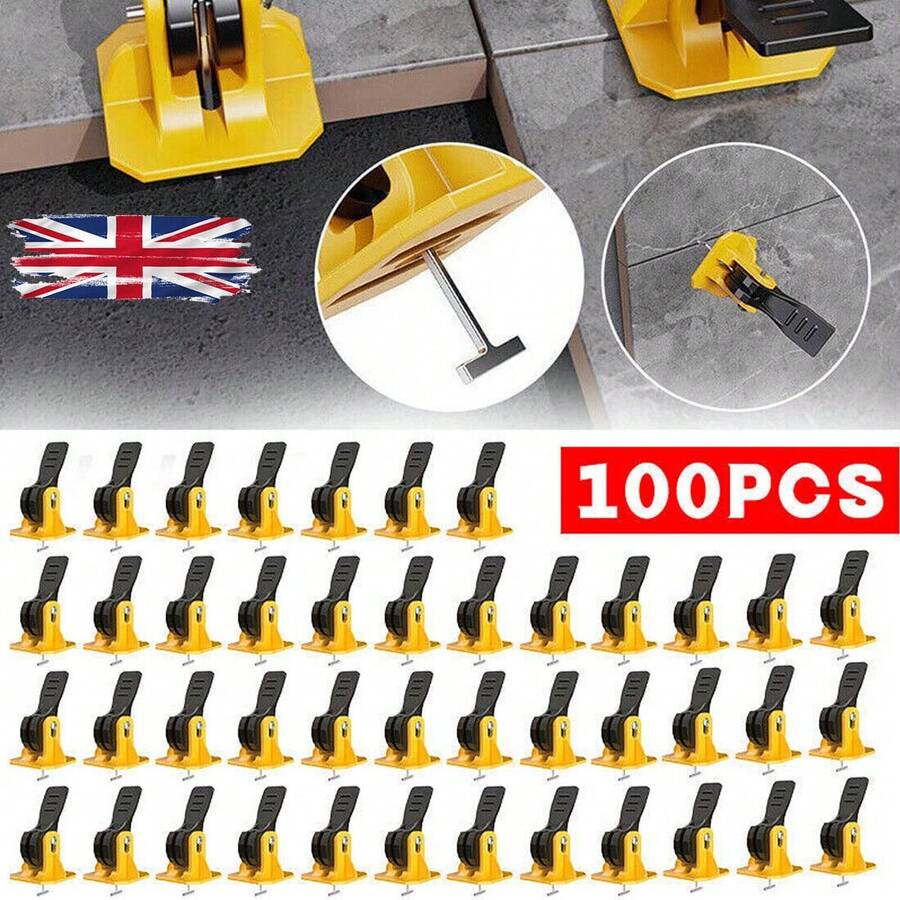 100PCS Tile Leveling System Kits Reusable Tile Spacer Wall Floor Clips Tool Set - 100 PCS - View 1