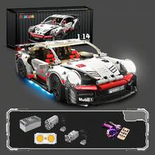 Super Racing Car Building Bricks Toy - 911 Racing Car Model, 1266 Pcs Building Bricks, Car Toy, Compatible With Small Building Bricks, Gifts - Halloween, Birthday, Christmas - Option a (Dynamic Version) + Remote Control Lighting [Gift Box] - View 2