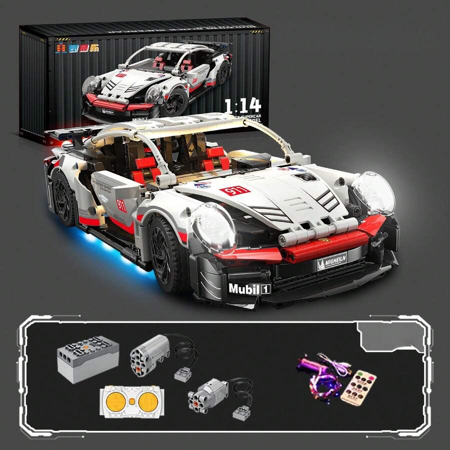 Super Racing Car Building Bricks Toy - 911 Racing Car Model, 1266 Pcs Building Bricks, Car Toy, Compatible With Small Building Bricks, Gifts - Halloween, Birthday, Christmas