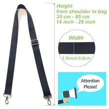 1.5\ Wide Replacement Crossbody Bag Strap For Women's Handbags Shoulder Straps - Black W/Gold Clips - Màu đen (kẹp vàng) - Xem 6