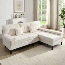 Sofas & Couches - Light Beige + Foam + 3 Seat + Foam - View 6