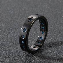 Geometric Aqua Gemstone Ring: Adjustable Statement Piece With Dainty Crystal Accents - Black - View 1