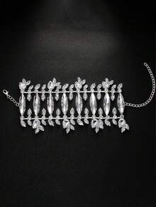 Stonefans Crystal Exaggerated Bracelet Water Drop Design Women's Fashion Show Crystal Bracelet Wedding Jewelry - Silver - View 4