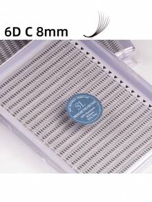 每盒800片，20排，超大容量托盘，蓬松3D/4D/5D/6D/8D/10D/2D俄式浓密预制睫毛簇，超快速嫁接，纤细纤长根部，进口韩国PBT纤维，超黑超柔软，C/D卷度，8-15mm预制睫毛簇，专业级 - C - 查看 32