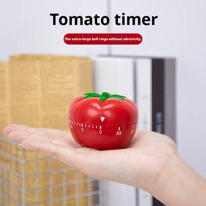 Tomato-Shaped Kitchen Timer, Fruit Timer Reminder, Cute & Compact Design, Freely Set Time, Loud Alarm, Mechanical Brake, No Battery Needed, Suitable For Kitchen, Bedroom, Study, Workout, Etc.