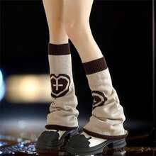 Goth Leg Warmers Women Cute Y2k Harajuku Punk Rave Emo Grunge Winter - BeigeandBrown15 - View 8