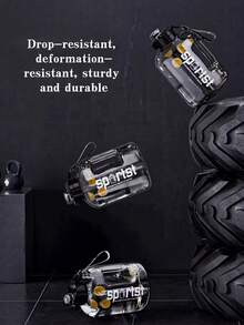 1pc Super Large Capacity Water Bottle, Viral Tonton Bucket, Sports Water Bottle, Water Jug, Fitness For Men & Women, Students, Portable Water Bottle, Plastic Water Cup, Big Belly Water Bottle - Multicolor - View 9