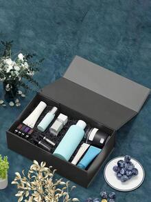 黑色礼盒套装，带磁吸盖 - 内含礼盒、贺卡和丝带，是馈赠佳品、伴娘礼物、精美礼盒设计和奢华生日礼物包装的理想之选。磁吸式封口设计，适合包装礼物，精美可爱，是生日礼物和奢华礼品包装的理想之选，也适用于赠送礼物、伴郎礼物、生日礼物、圣诞礼物、服装和大件礼物。 - 黑色 - 查看 2